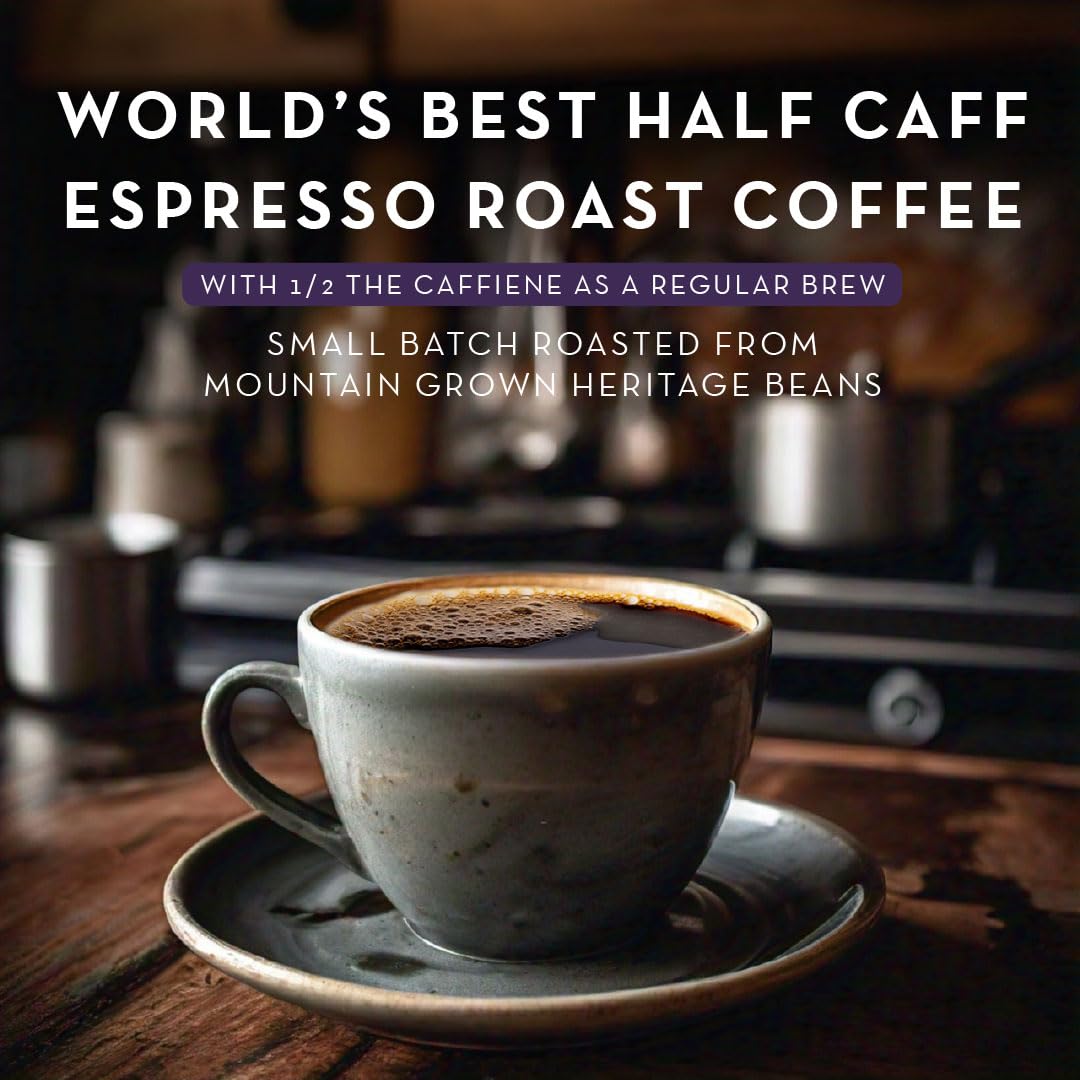 World's Best Half Caff Dark Roast Coffee Pods 100ct Keurig Compatible | 100% Arabica Coffee Single Serve Capsules & Pods Compatible with Keurig K-Cup Coffee Makers