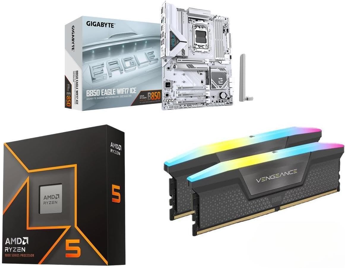 NEWEGG Motherboard CPU Memory Combo - B550M Micro ATX Motherboard Bundle with Ryzen 5 5500 6-Core 3.6 GHz CPU and 16GB (2 x 8GB) 288-Pin PC RAM DDR4 3600 Desktop Memory