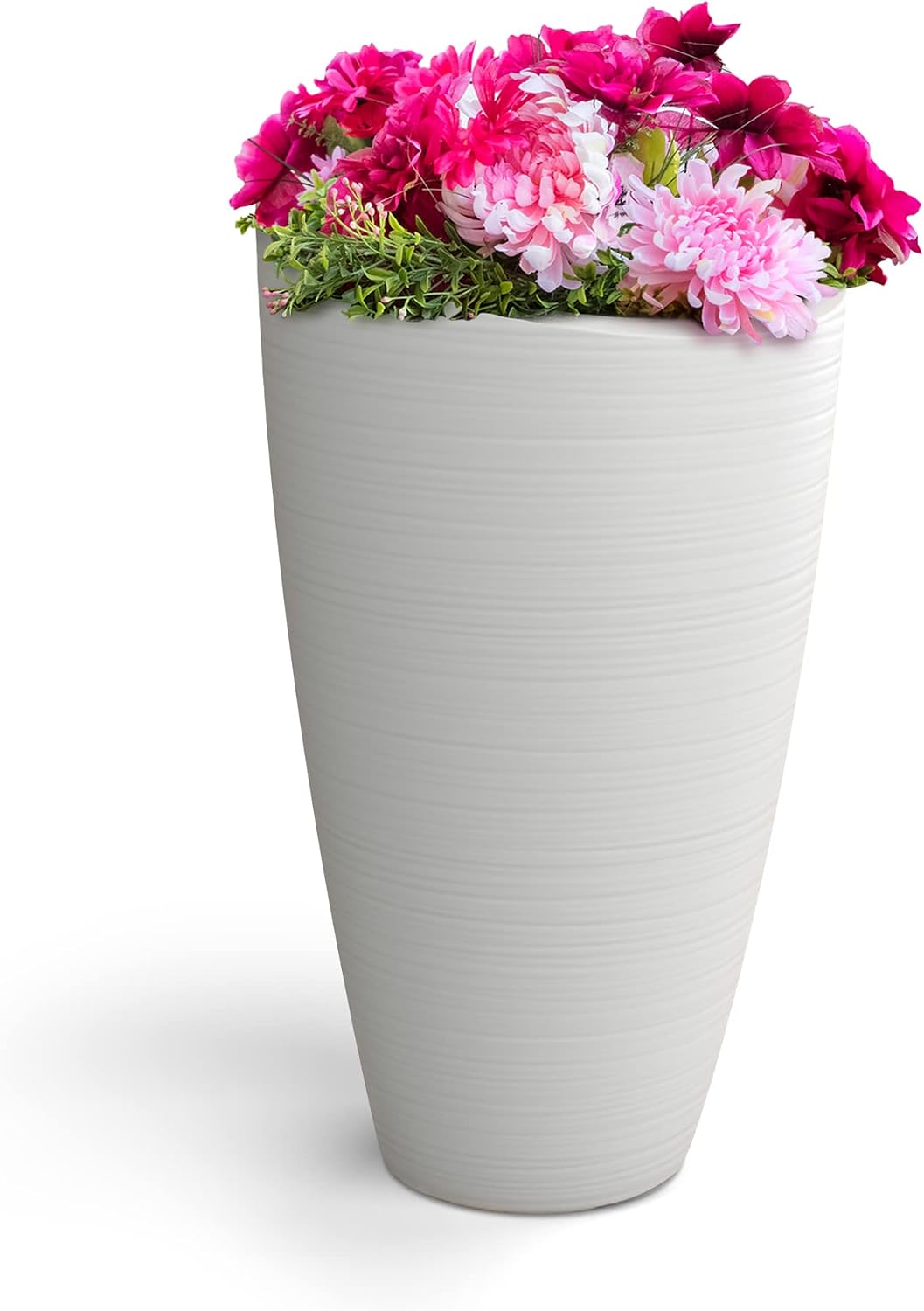 Mayne Modesto 20in Round Modern Planter, Neptune Blue | All season, Indoor/Outdoor, Double-wall design, Fade resistant, 15-year warranty