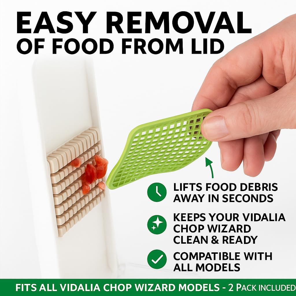 VIDALIA CHOP WIZARD EZ Cleaning Lift Tab (2 Pack) – Replacement Lid Cleaning Tab for All Models – Easy Food Release, Quick Clean Kitchen Accessory