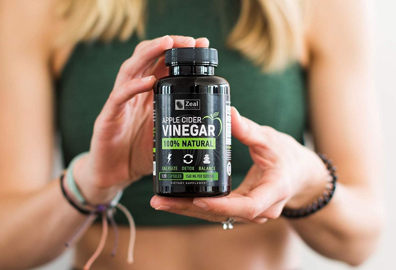 Zeal Naturals Natural Raw Apple Cider Vinegar Capsules (1560mg|120 Capsules) GLP-1 Support for Cravings, ACV Pills w Cayenne Pepper