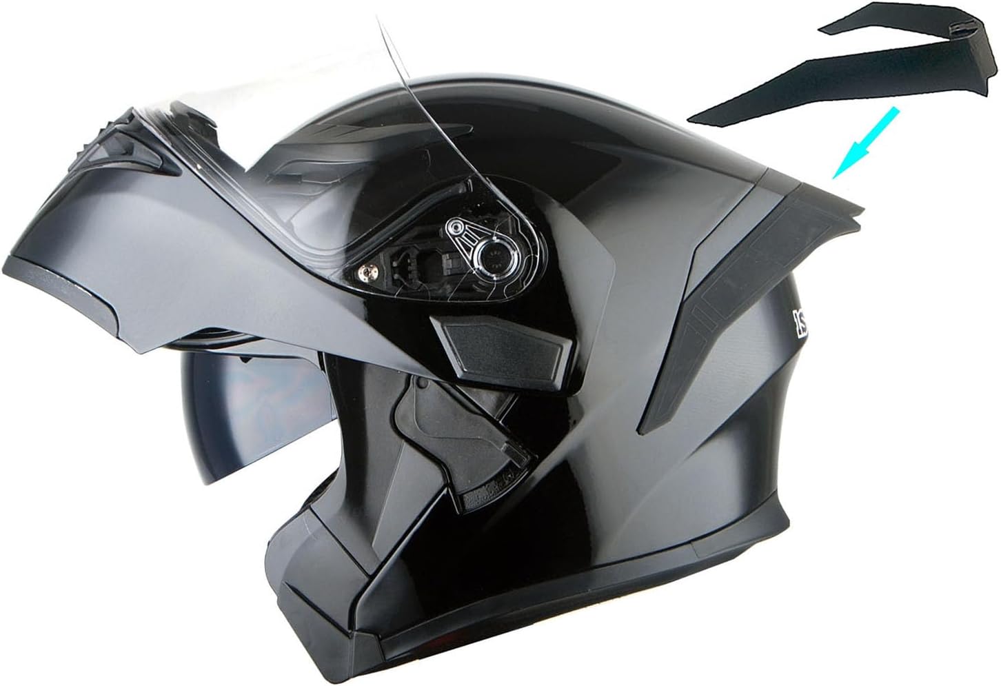 1Storm Motorcycle Modular Full Face Helmet Bike Flip up Dual Visor Sun Shield: HB89 Matt Black