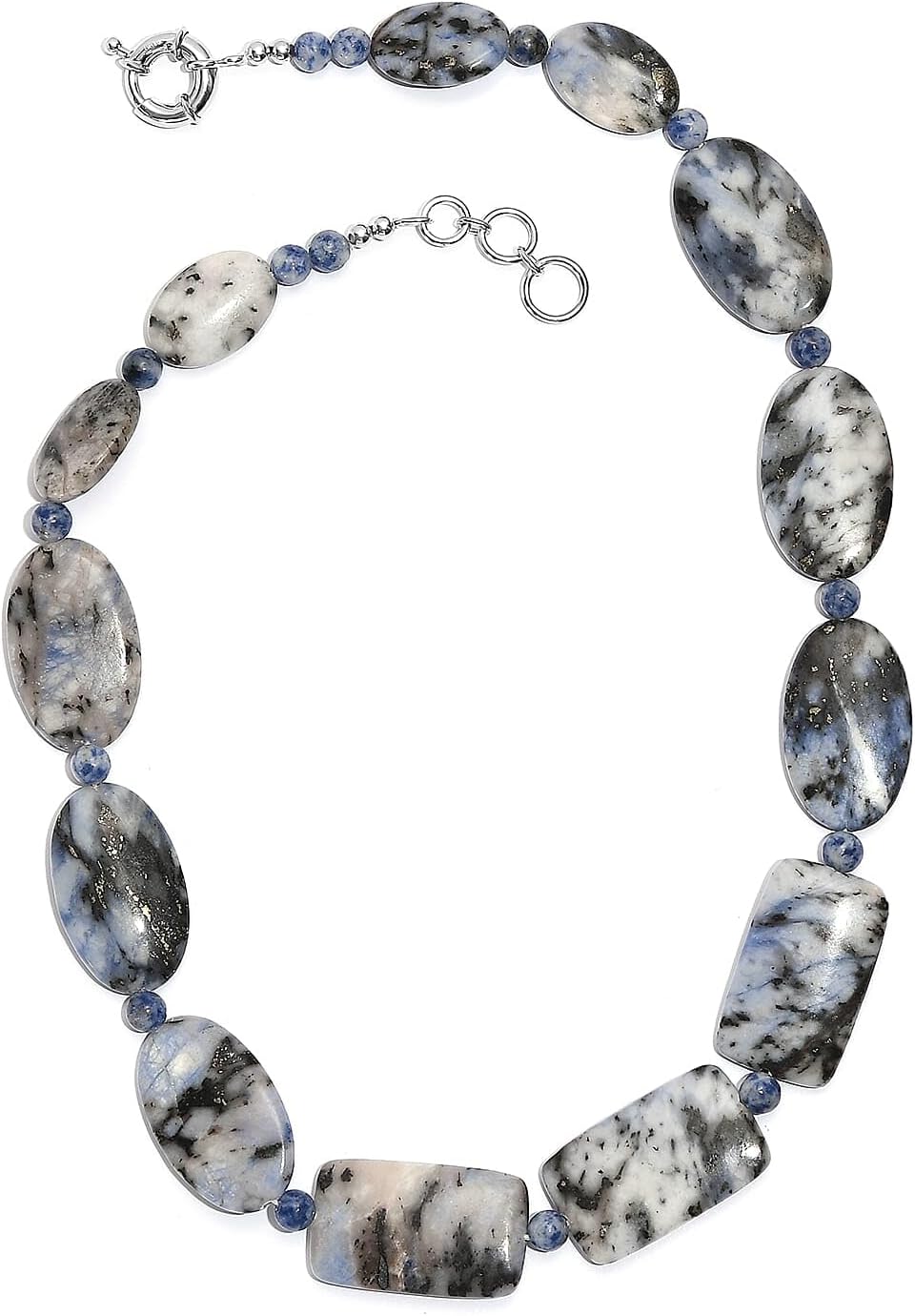 Sodalite 380.00 ctw Beaded Necklace in Platinum Over 20 Inches