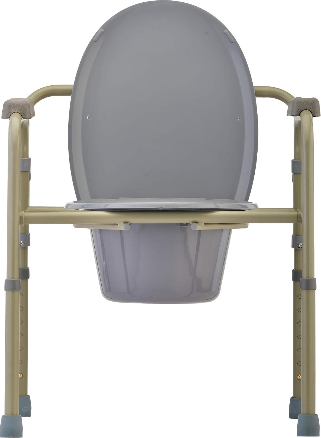 NOVA Medical Products Folding Commode, Over Toilet and Bedside Commode, Comes with Splash Guard/ Bucket/ Lid, Gray, 1 Count
