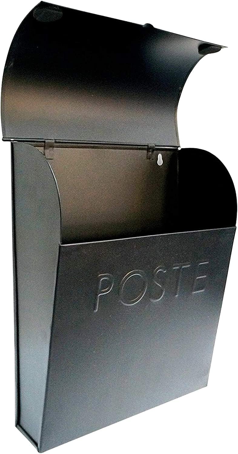 NACH Mailboxes for Outside Wall Mount, 12 x 11.2 x 4.5 inch, Black Mailbox, Waterproof Mailbox with Outdoor Newspaper Holder - The Euro Mailbox