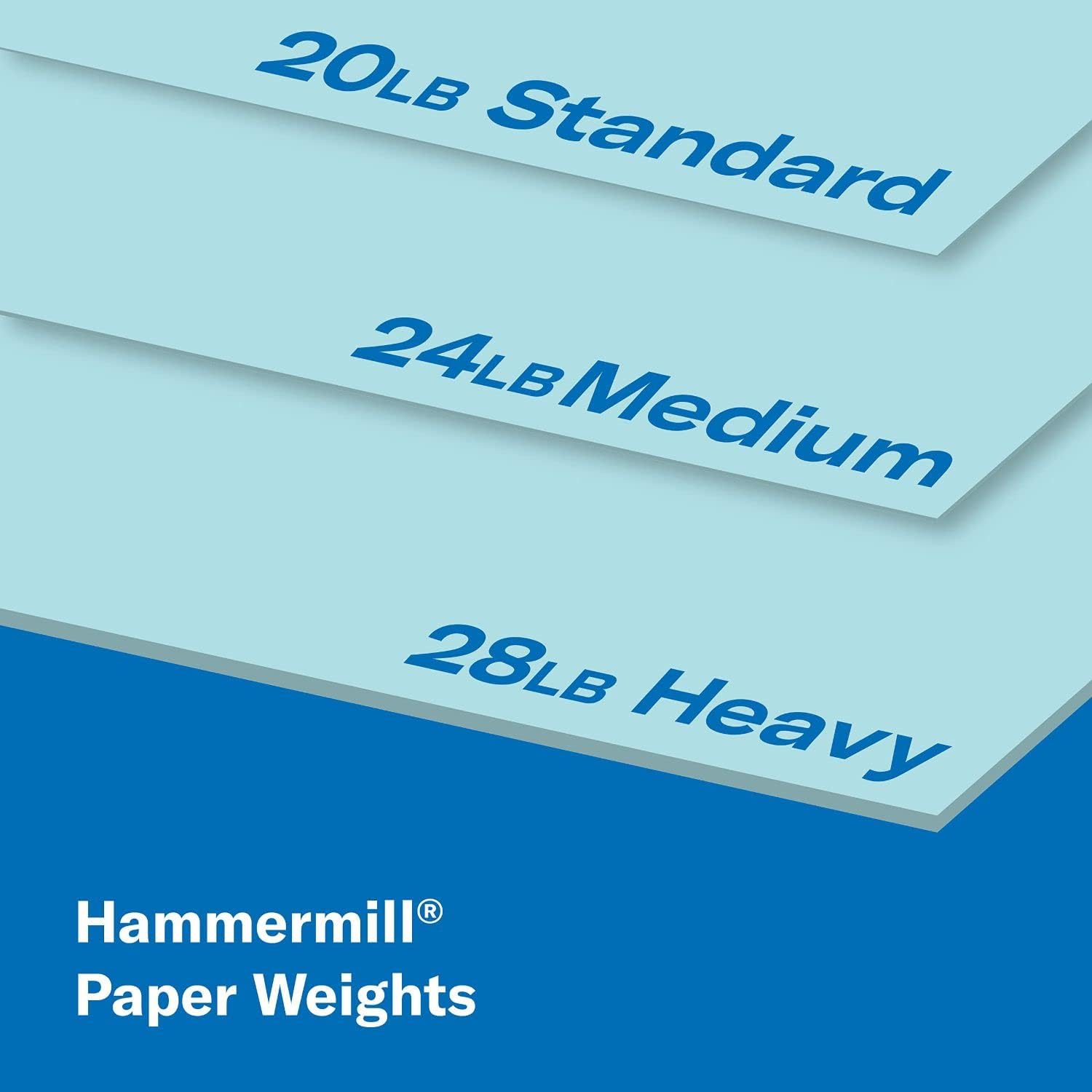 Hammermill Colored Paper, 20 lb Blue Printer Paper, 8.5 x 11 - Made in the USA, Pastel Paper, 103309R - 1 Ream (500 Sheets)