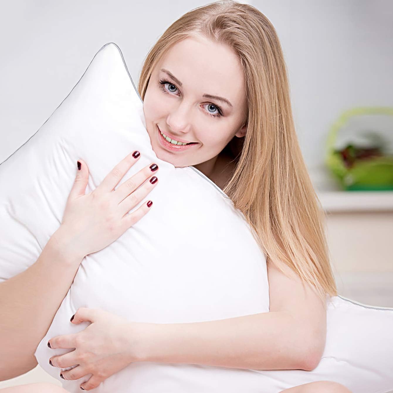 HIMOON Bed Pillows for Sleeping 2 Pack,Queen Size Cooling Pillows Set of 2,Top-end Microfiber Cover for Side Stomach Back Sleepers