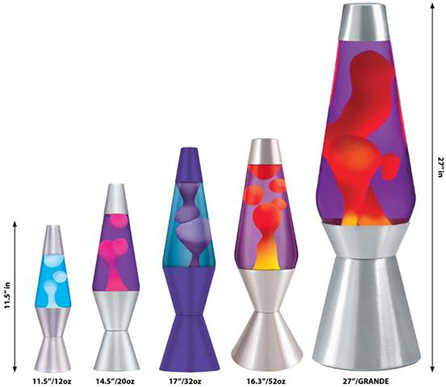 Lava Lite 5224 Lava Lamp, 52-ounce, Yellow/Blue/Silver
