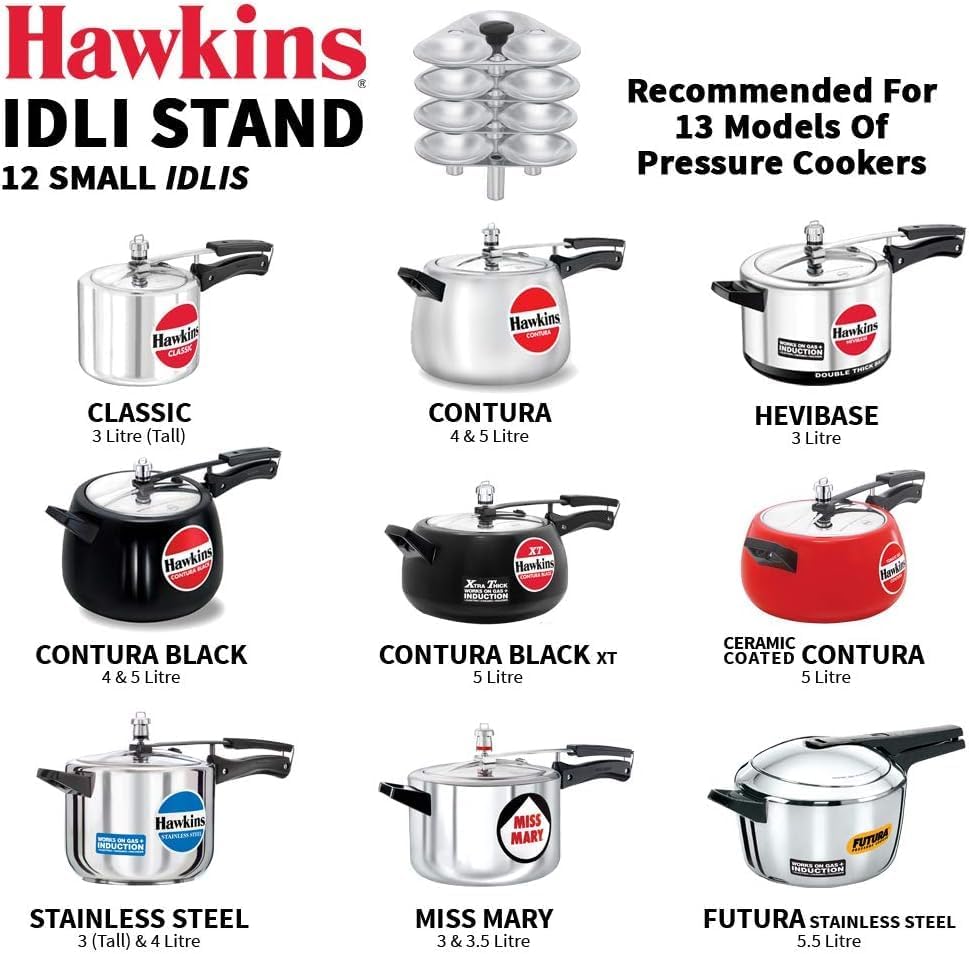 Hawkins Idli Stand for Pressure Cooker, 5-Liter, Small, Metallic