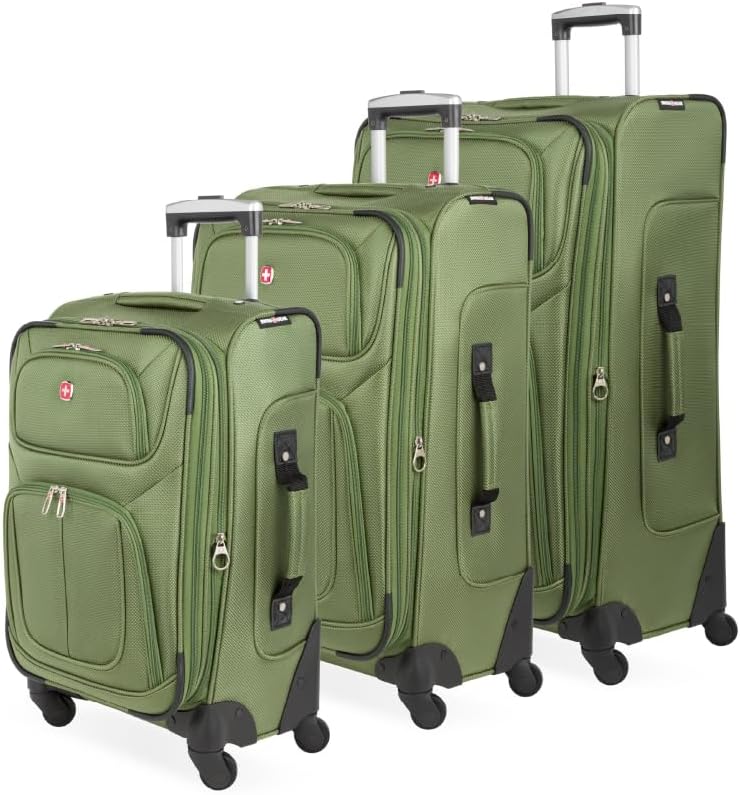 SWISSGEAR Sion Carry-On Spinner Luggage, Softside Expandable, Lightweight Suitcase, Dark Grey, 22.75-Inch