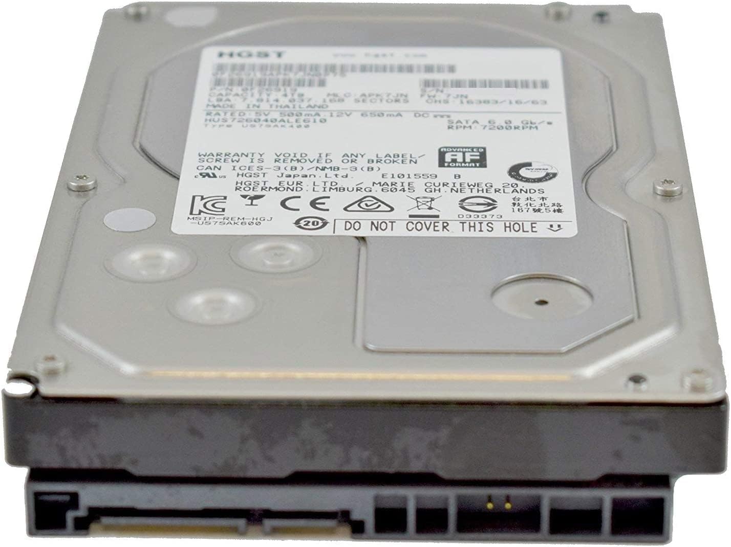 HGST Ultrastar 7K6000 4TB 7200 RPM SATA 128MB Cache 3.5" Internal Enterprise Hard Drive - HUS726040ALE610 (0F23005) (Renewed)