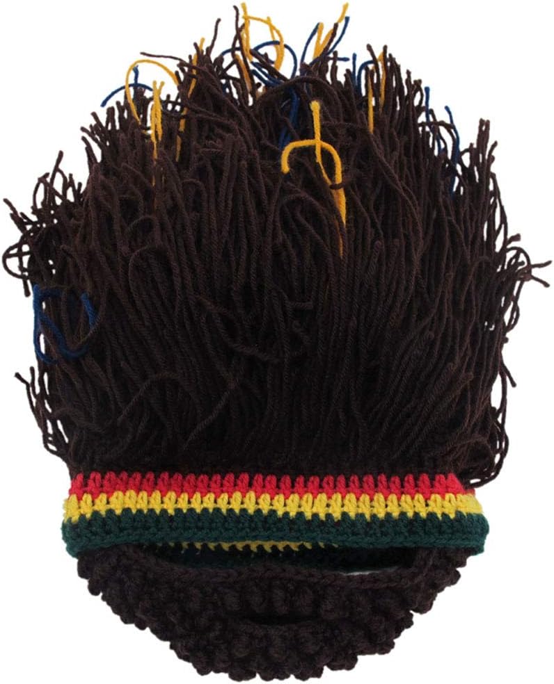 Creative Barbarian Knit Beard Hat Funny Knit Cap Wig Beanie Hats