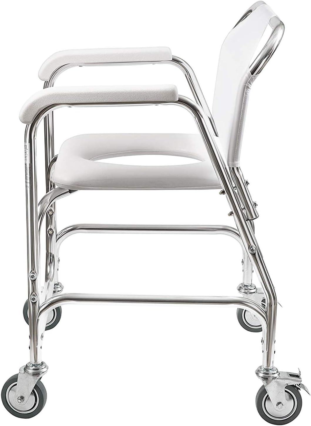 DMI Rolling Shower Chair, Commode, Transport Chair, FSA Eligible, Rolling Bathroom Wheelchair for Handicap, Elderly, Injured or Disabled