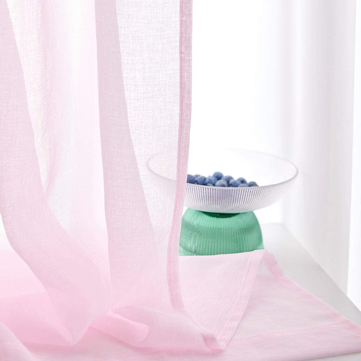 Off White Semi Sheer Curtains 72 Inches Long Faux Linen Off White Sheers Curtain for Bedroom Living Room Girls Kids Room 2 Panels 52x72 Inch Length