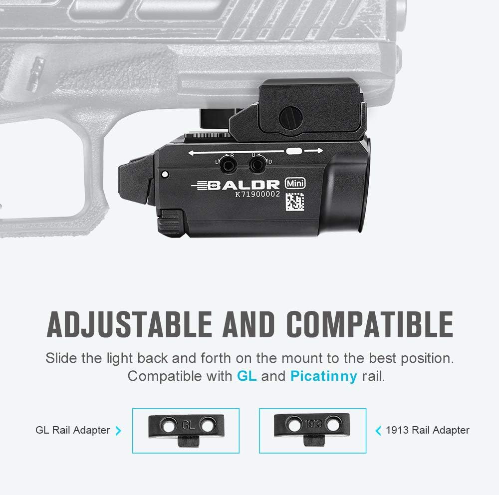 OLIGHT Baldr Mini 600 Lumens Compact Weaponlight with Green Beam