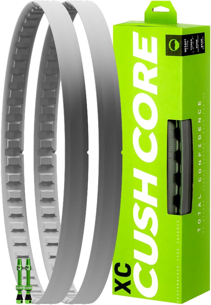 CushCore XC Set - Includes (2) Tire Inserts, (2) Presta Valves & Rim Stickers, Easy At-Home Installation, Bicycle Tire Inserts