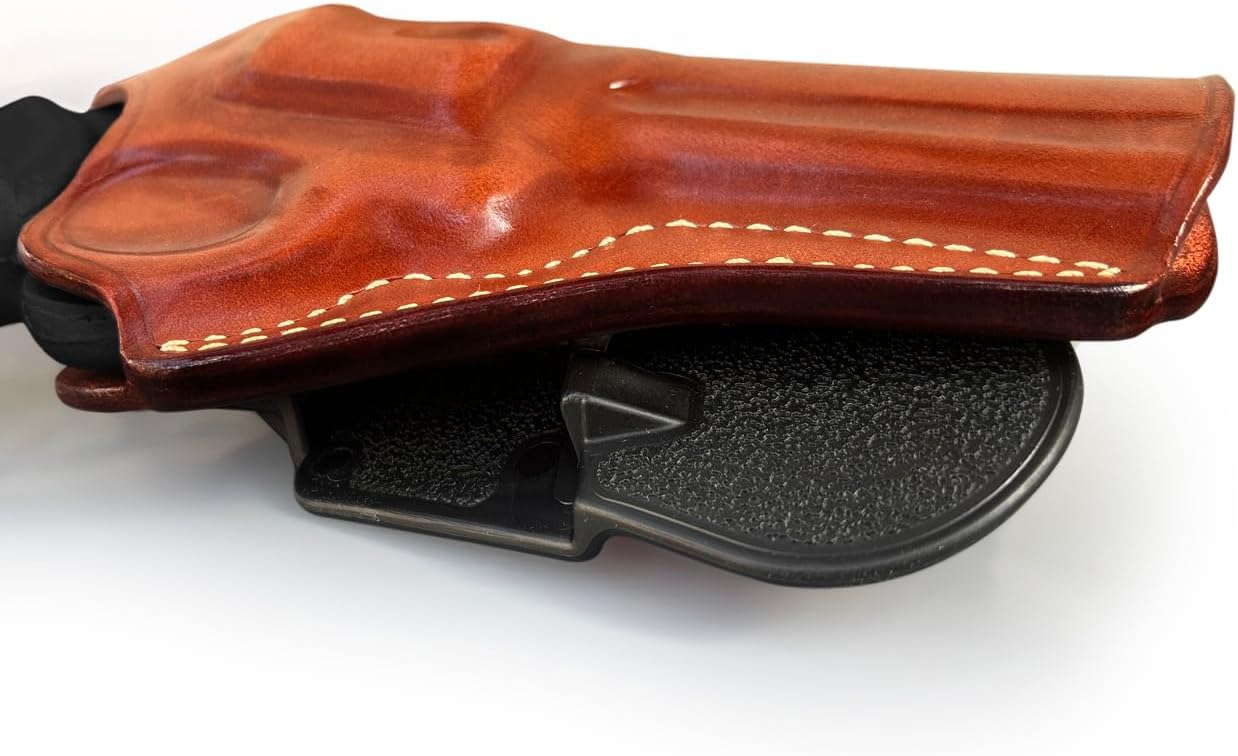 Masc Premium Leather OWB Paddle Holster for with Thumb Break Fits, GP-100 4.2-inch, Brown #1033#