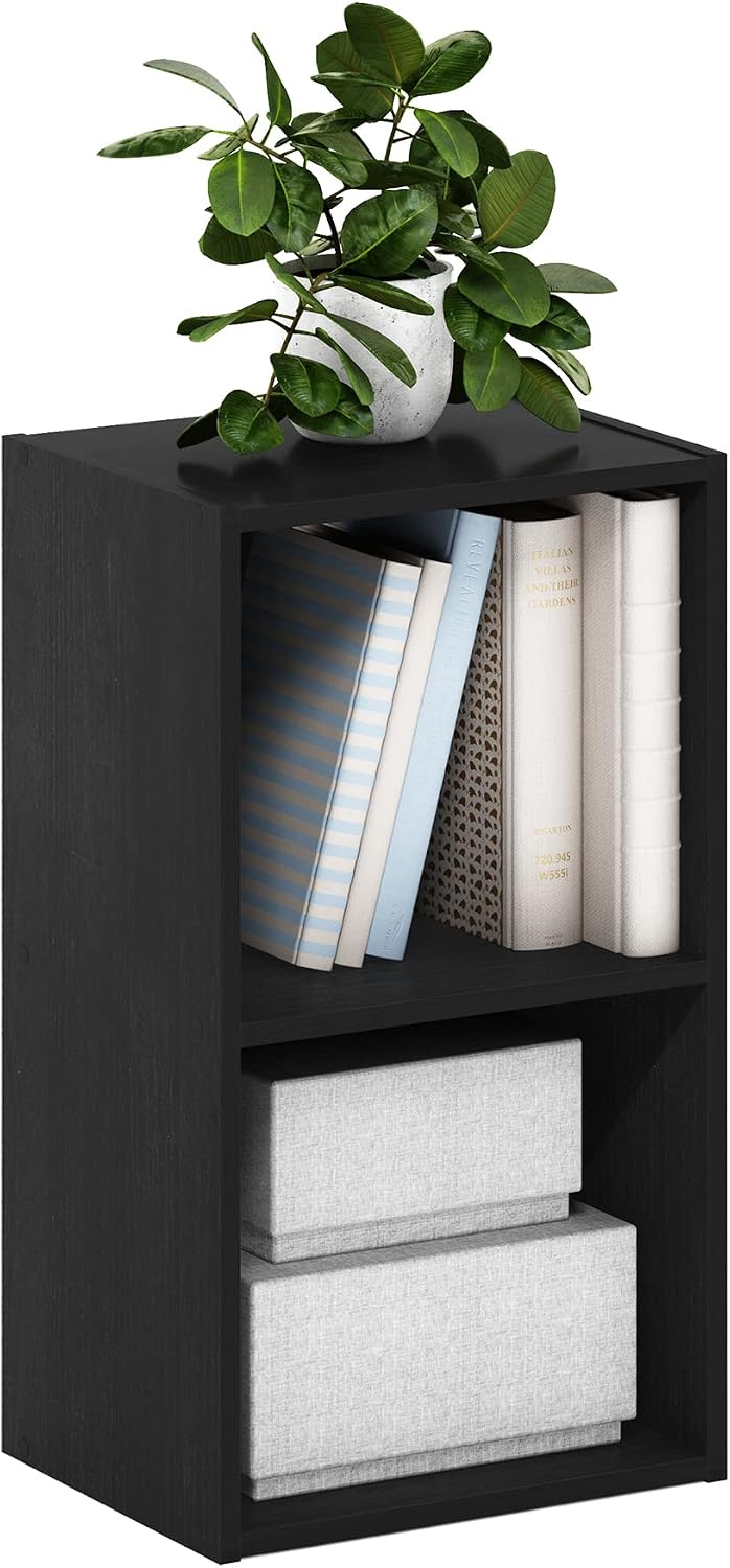 Furinno PASIR Book Shelf, 5-Tier Modern Bookshelf, Open Shelves Bookcase, 9 x 12 x 52, for Living Room, Bedroom, Home Office, Plain White