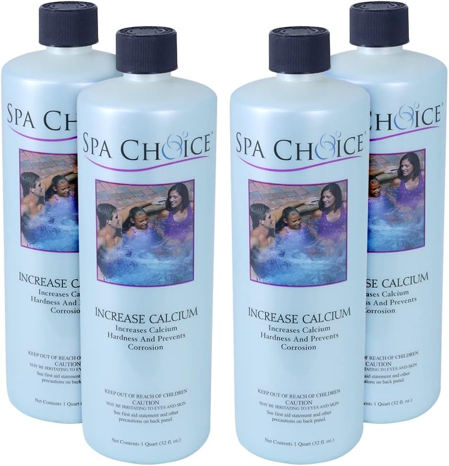SpaChoice 1-Quart Premium Liquid Calcium Hardness Increaser Hot Tub | Rapidly Increases Calcium Hardness, Concentrated Calcium Chloride, 1 oz per 500 gallons raises hardness 10 ppm, Made in USA