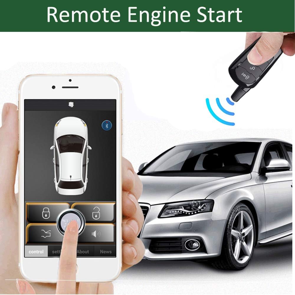 Universal Car Remote Engine Starter Push Engine Start for Car Keyless Entry Lock/Unlock Trunk Release Remote Key or Phone Control Gifts for Man