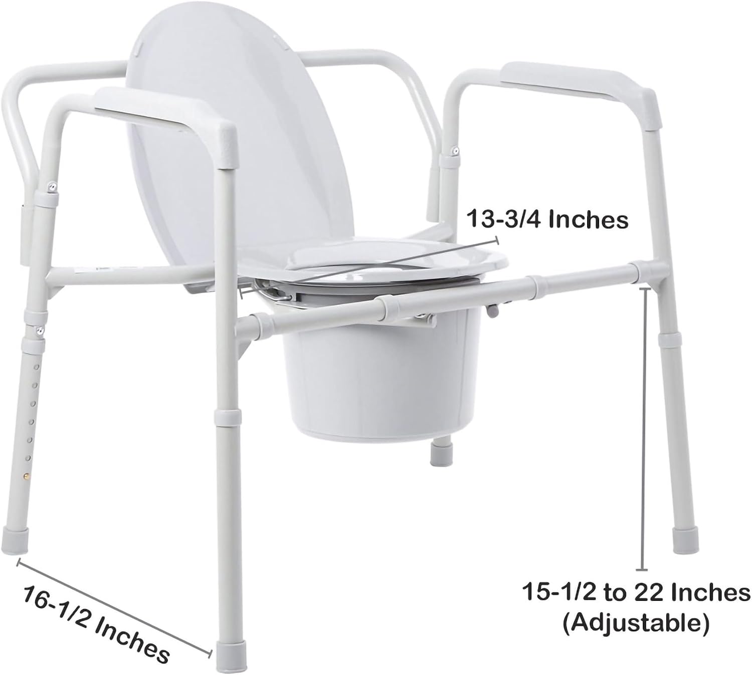McKesson Heavy-Duty Folding Bariatric Commode Chair with, 13 3/4 in, 1 ct | Seat Width