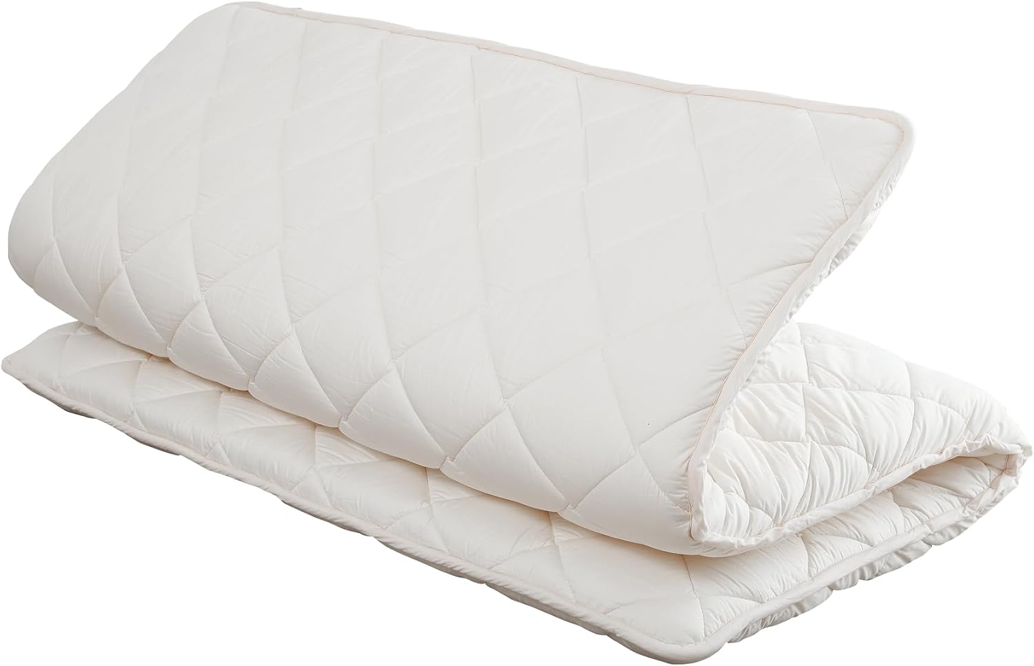 FULI Japanese Futon, Twin XL Size, White - Foldable Shikibuton Floor Bed | Medium Firm Quilted Cotton Sleeping Pad, Portable Roll-Up Japanese Floor Bed for Guests & Small Spaces, 100% cotton surface