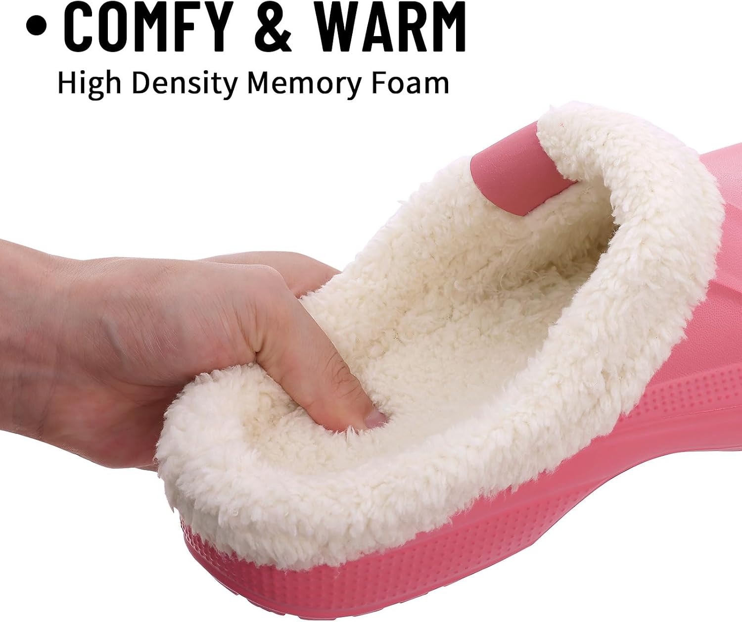 Beslip Fur Lined Clogs for Women & Men Fuzzy Slippers with Memory Foam