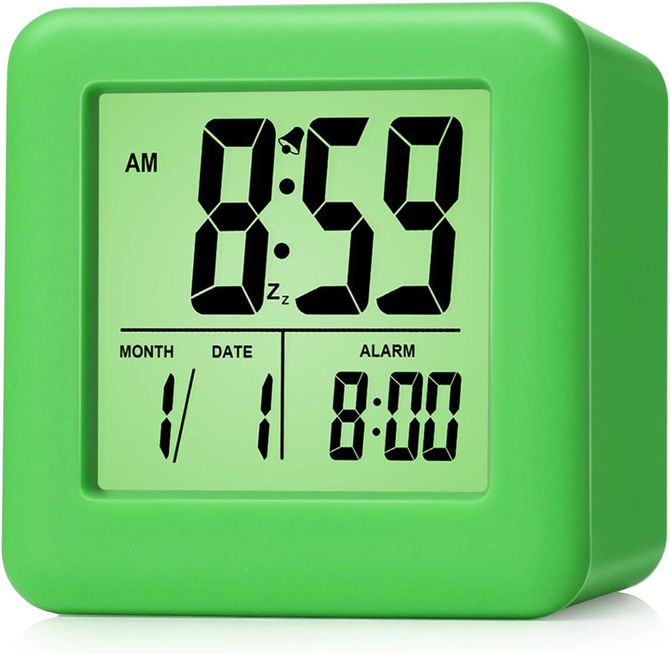 Plumeet Digital Alarm Clock Kids Clock with Snooze and White Nightlight - Easy Setting Travel Alarm Clocks Display Time, Date