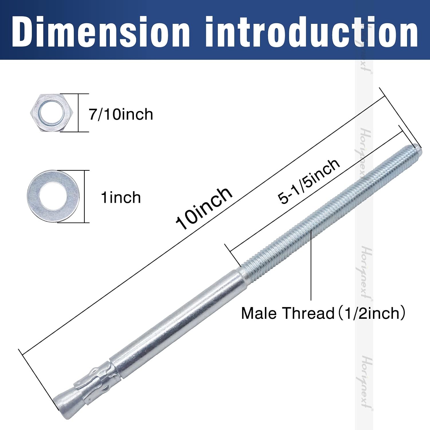 3/8 Concrete Anchors, Concrete Wall Anchors, Metal Wedge Bolts