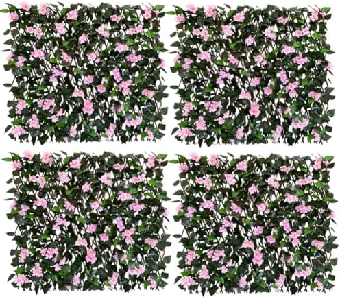 Expandable Fence Privacy Screen for Balcony Patio Outdoor,Decorative Faux Ivy Fencing Panel,Artificial Hedges (Single Sided Leaves)……