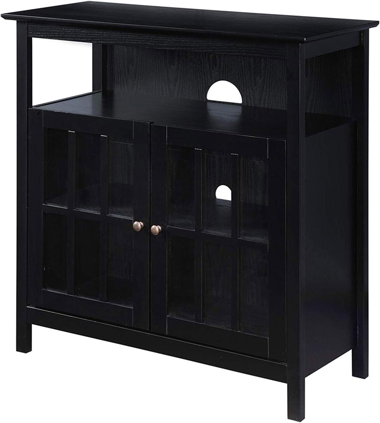 Convenience Concepts Big Sur Highboy TV Stand with Storage Cabinets and Shelves in White Finish