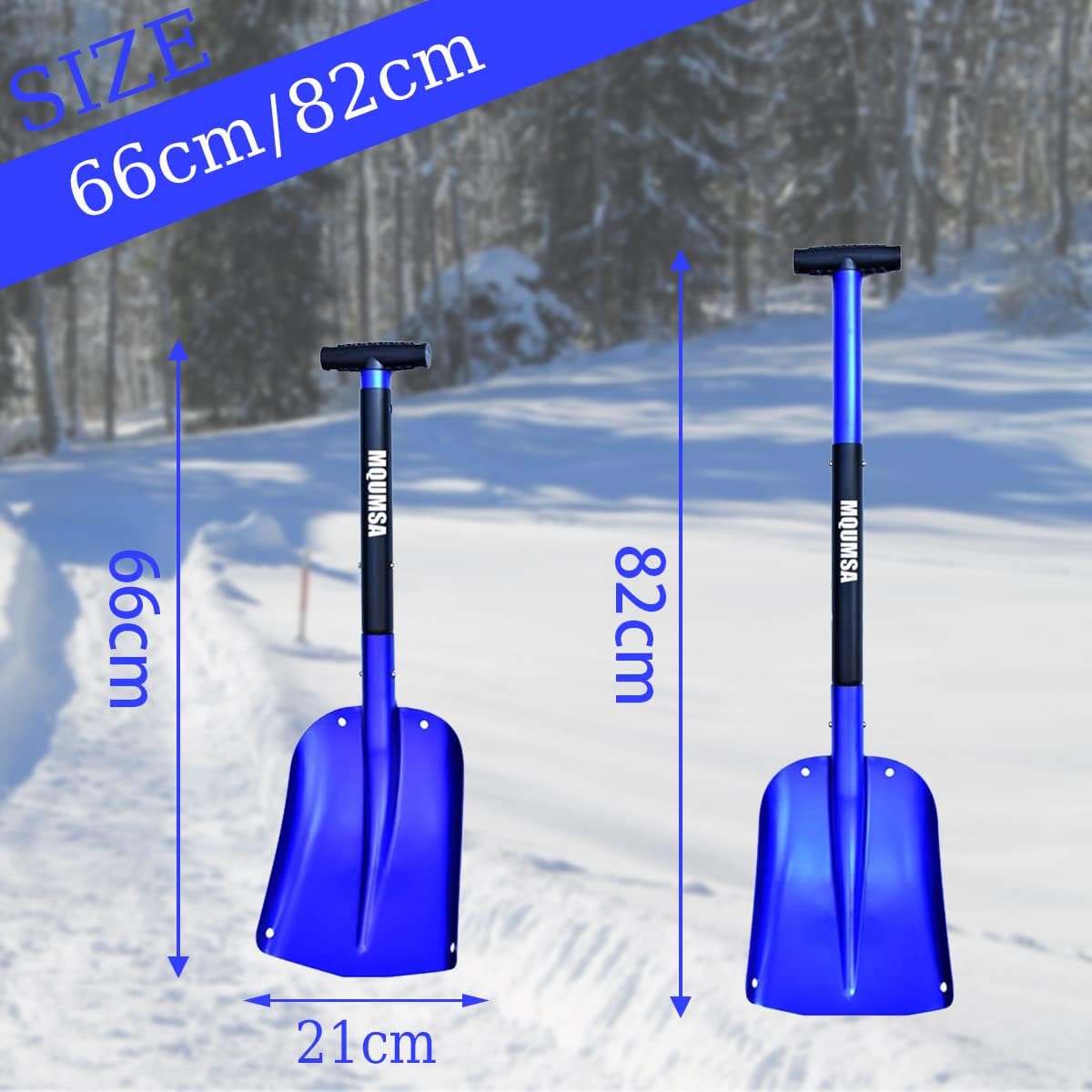 Portable Telescopic Aluminum Utility Car Adjustable Extended Edition Snow Shovel (Blue)