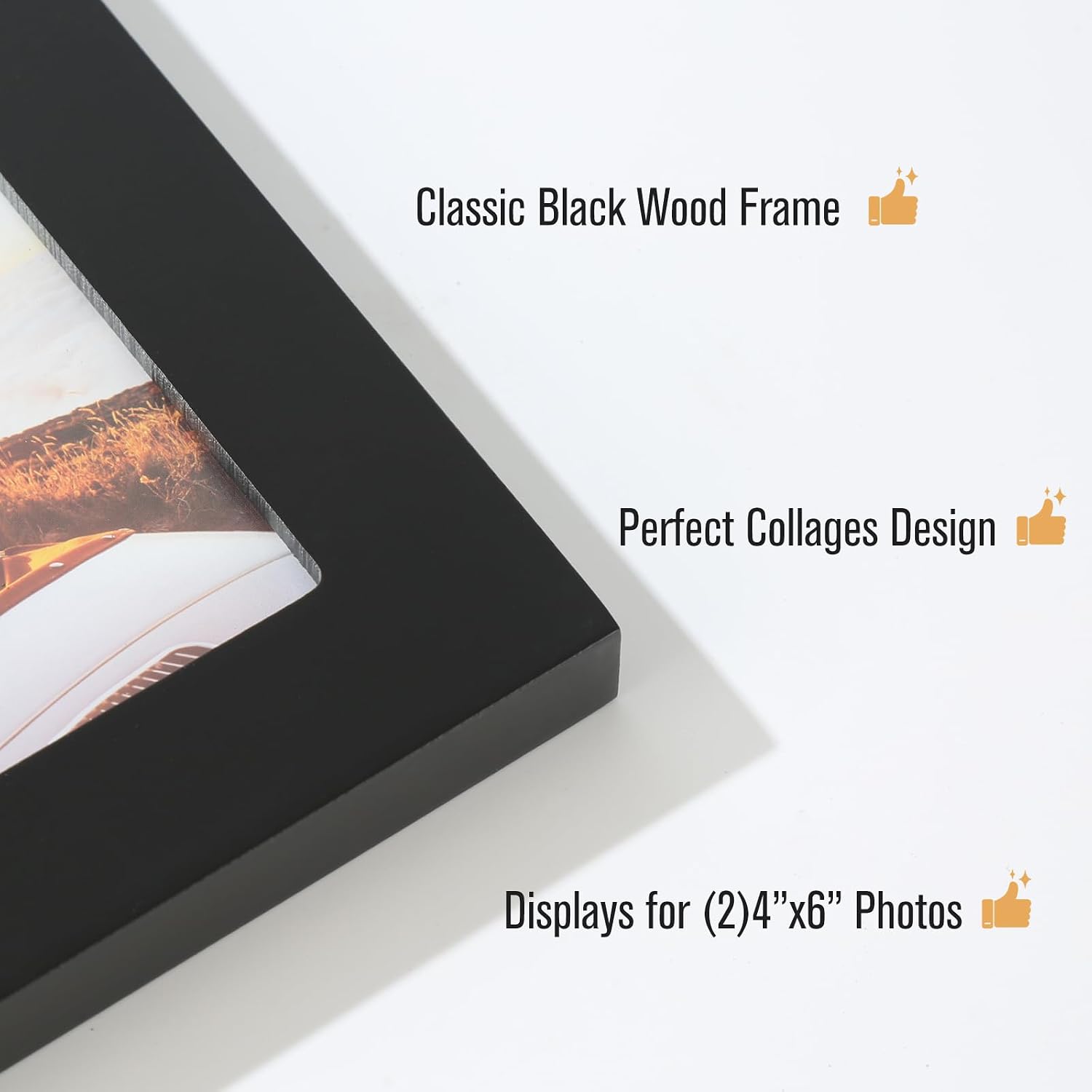 4x6 5-Opening Collage Picture Frame Black Wood