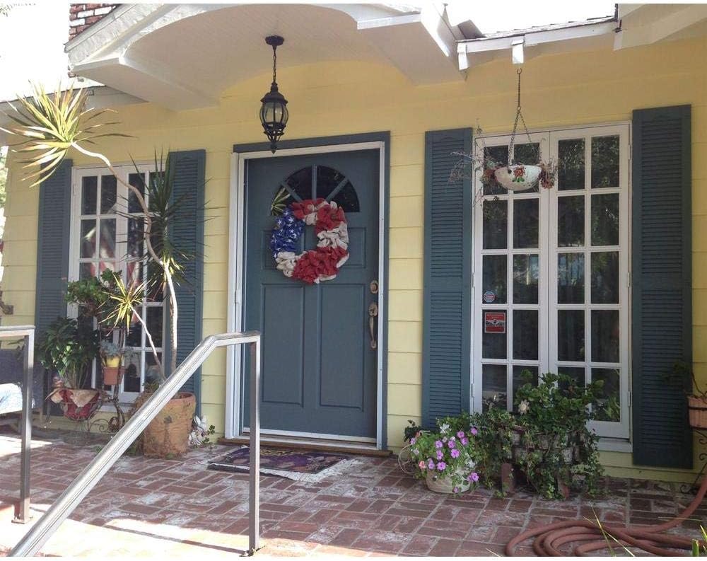 Ekena Millwork Lifetime Vinyl LL1S14X03900FB Standard Cathedral Top Center Mullion, Open Louver Vinyl Shutters