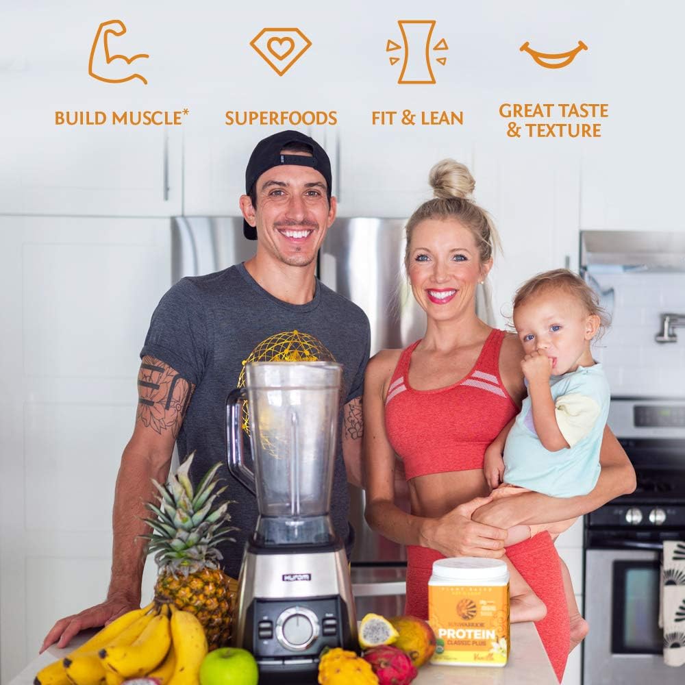 Clean Vegan Protein Powder Vanilla | Organic Protein Powder Plant Based Formula with 5 Superfood Blend Sprouted & Fermented | Non-GMO Low Carb Soy Dairy & Gluten Free (Vanilla, 30 Servings)