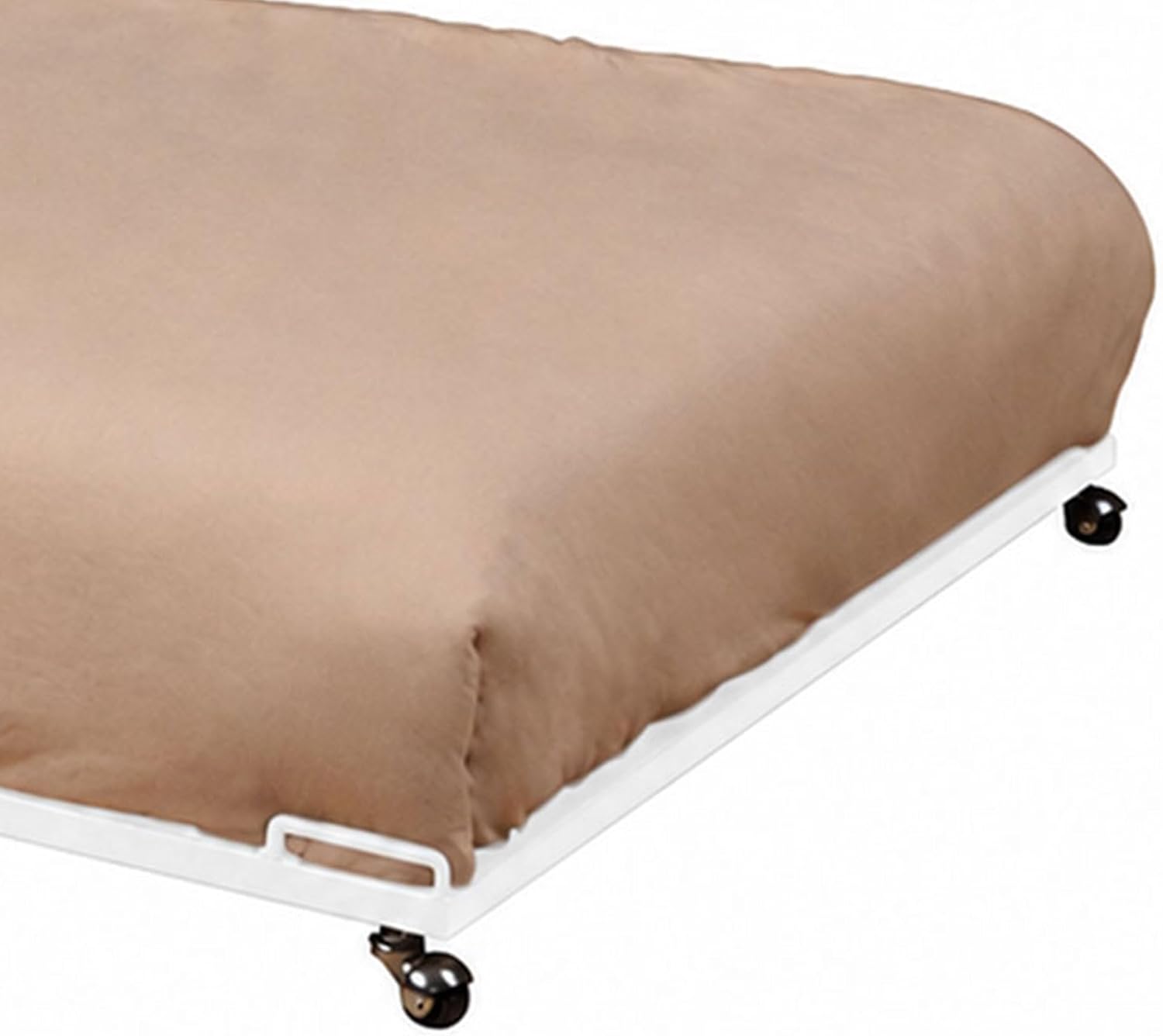 2K Furniture Designs - Twin Size Black Metal Roll Out Trundle Bed Frame for Daybed | Space-Saving Guest Bed - Slides Under Daybeds for Overnight Visitors, Dorms, and Small Spaces