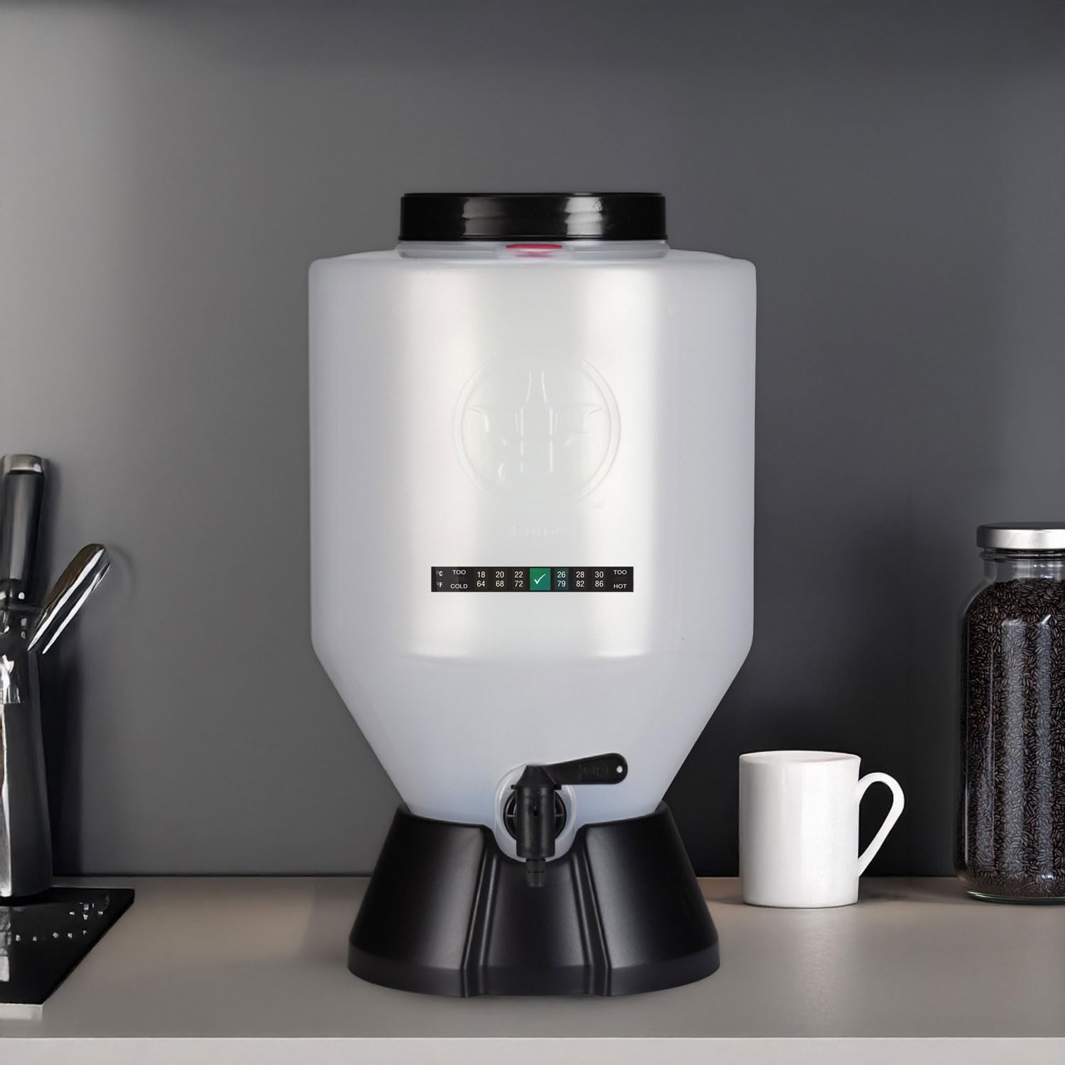 Conical Fermenting System - NO AIRLOCK OR Siphon Required - Made of BPA Free Food Grade Plastic that imparts Zero unwanted Flavors into Your Brew!