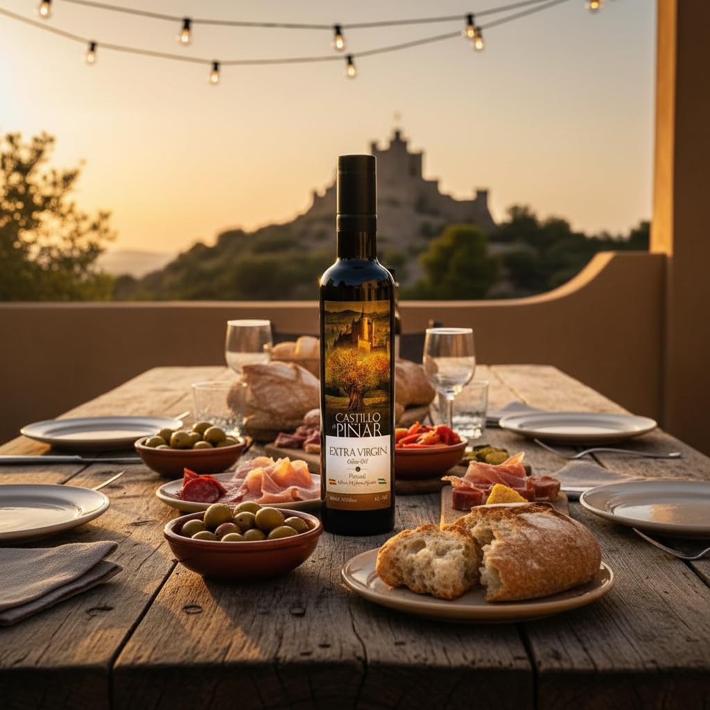Castillo de Pinar First Cold Pressed Extra Virgin Olive Oil Picual Single-Variety 500ml Less Than 02% Acidity, Gluten Free Non GMO