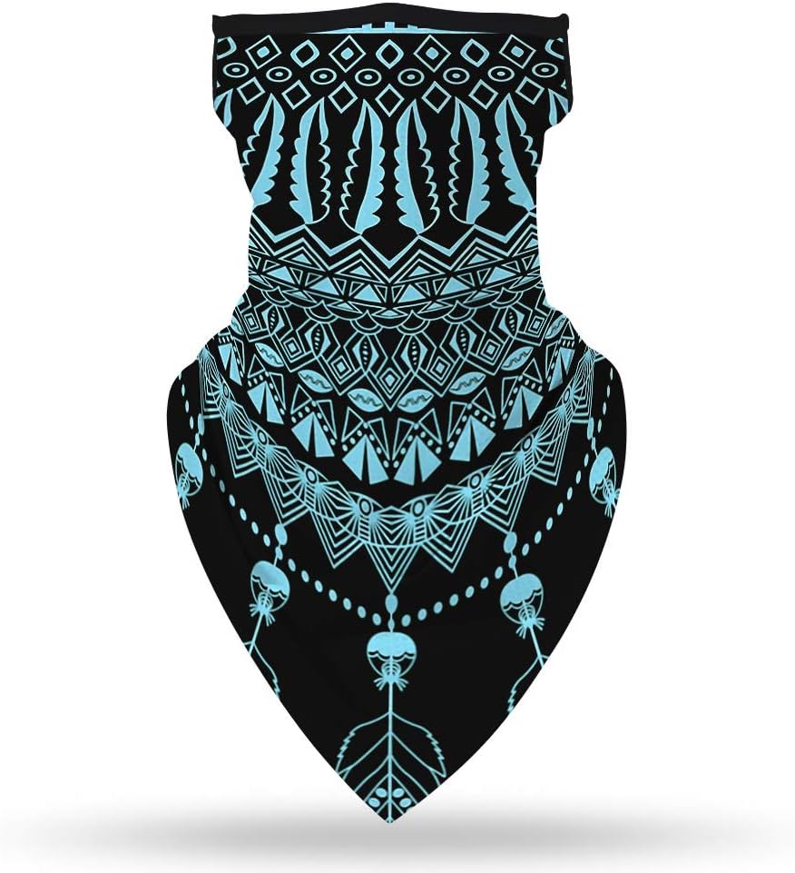 YAYOUREL Neck Gaiter Face Mask Bandanas for Men Women UV Face Scarf Cover Ear Loop Hole Facemask for Fishing Running Cycling