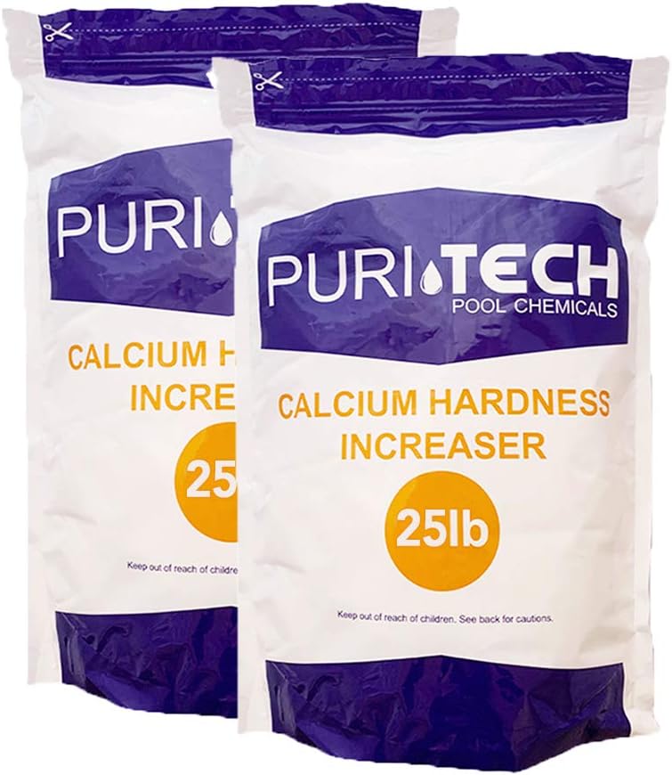 Puri Tech Pool Chemicals Calcium Hardness Increaser Plus – Increases Calcium Hardness Levels & Helps Prevent Corrosion and Staining - 94% Calcium Chloride– 25 lb