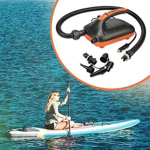 20PSI High Pressure SUP Electric Air Pump, Dual Stage Inflation Paddle Board Pump for Inflatable Stand Up Paddle Boards, Boats, Kayak