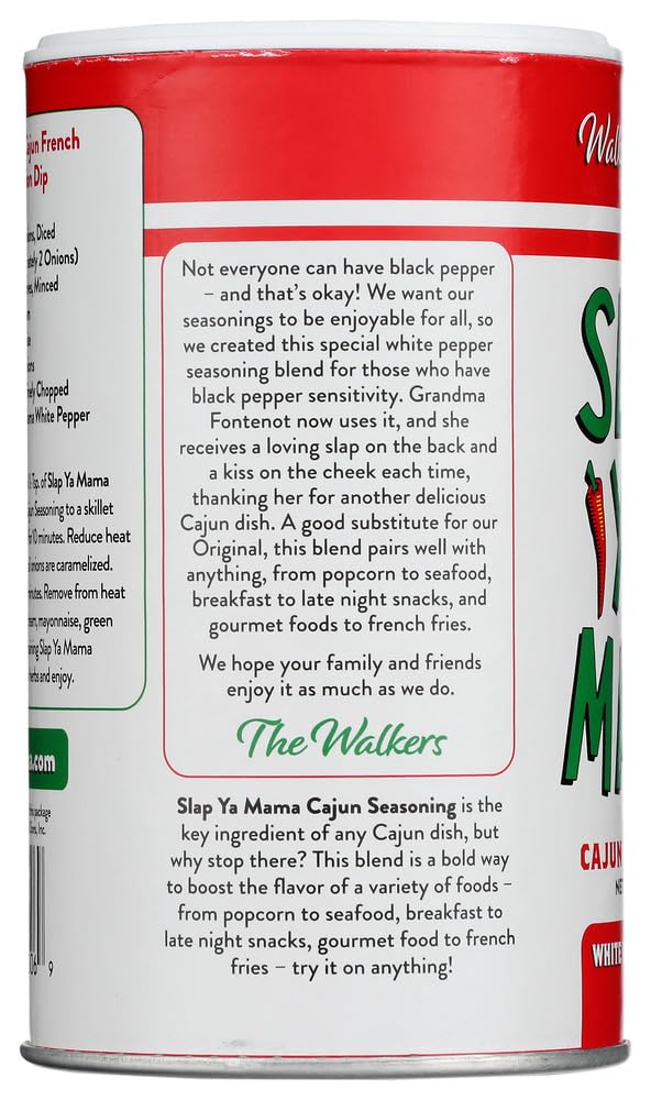 Slap Ya Mama Cajun Seasoning from Louisiana, Hot Blend, No MSG and Kosher, 8 Ounce Can | one 8 oz canister of Hot Blend Cajun seasoning for chicken, seafood, vegetables, grilling, and everyday meals.