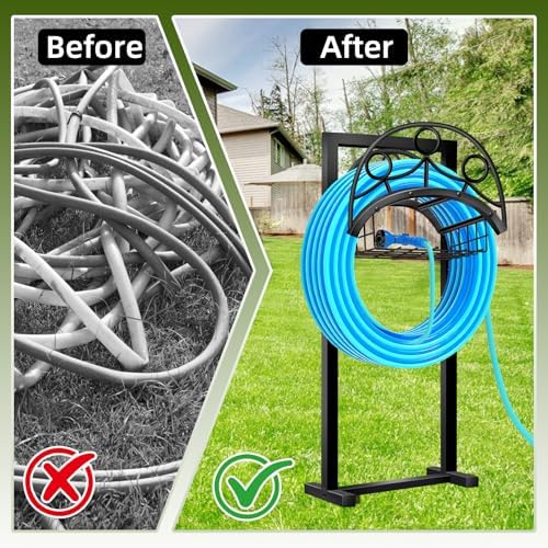 Garden Hose Holder – Detachable Water Hose Holders Stand, Holds 160-Feet Hose