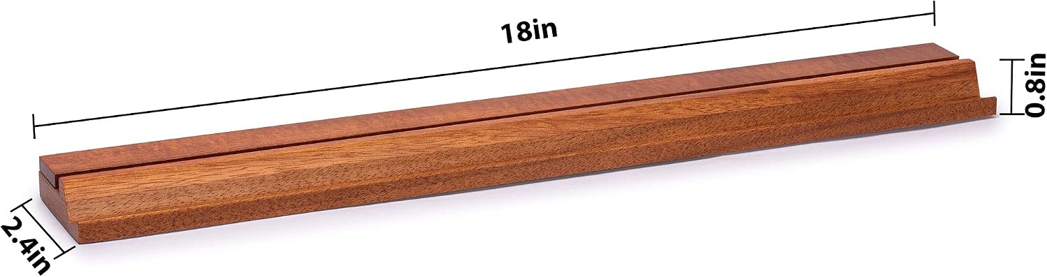 Yellow Mountain Imports Classic Chestnut Color Wooden Mahjong Game Racks with Pushers, 18 Inches - Set of 4 (Includes Magnetically Attached Mahjong Pushers)