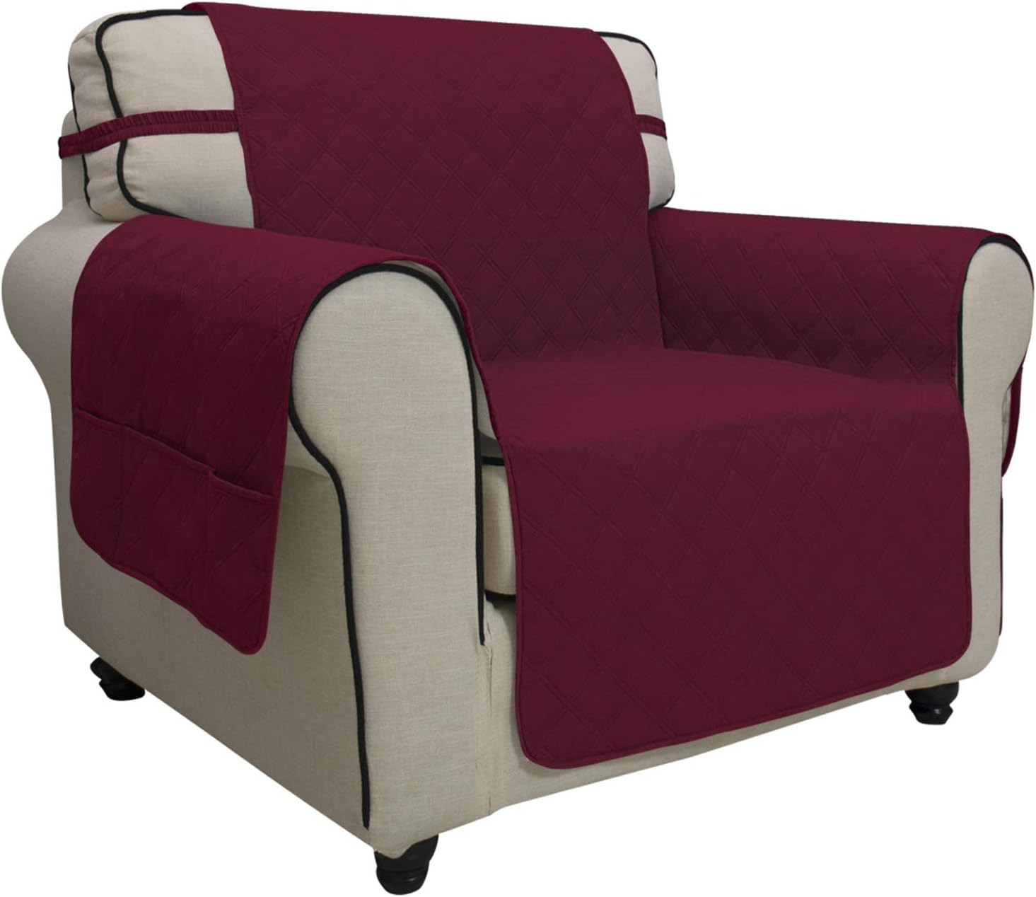 Easy-Going Waterproof Non-Slip Couch Cover, Small Recliner, Chocolate
