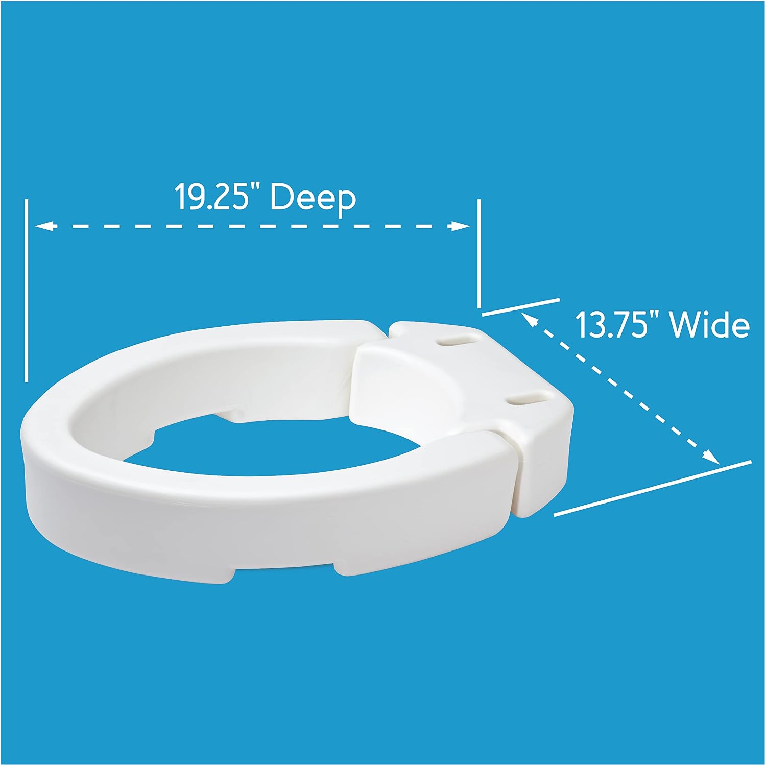 Carex Hinged Round Raised Toilet Seat Riser, Adds 3.5 Inches of Height, 300 lbs Capacity, Elevating and Raising Seat for Elderly and Handicap, Universal, Slip-Resistant, White.
