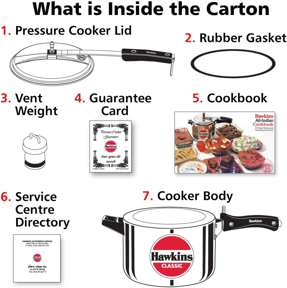 Hawkins Classic Aluminum 6.5 Litre Pressure Cooker