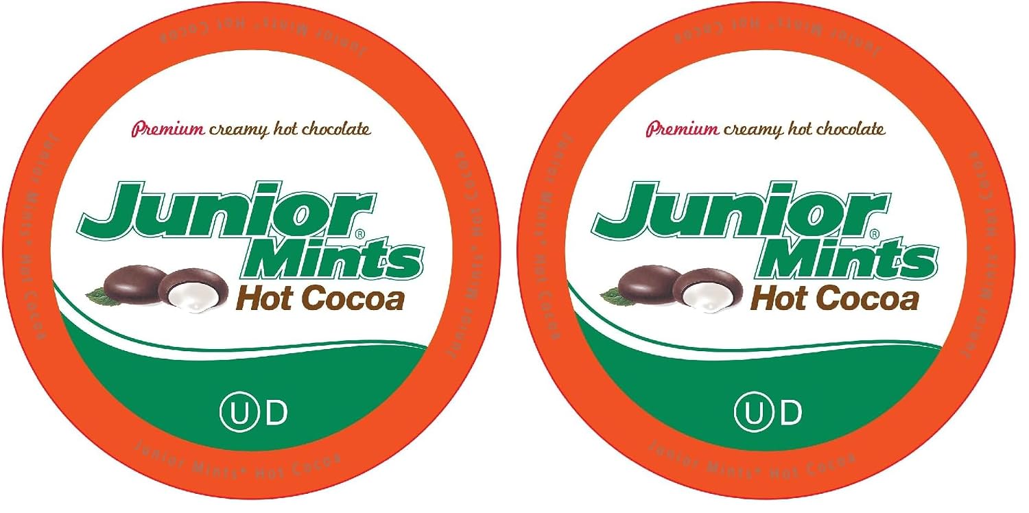 Junior Mints Hot Chocolate Pods, Mint Chocolate Flavor, Compatible with Keurig K-Cup Brewers, 40 Count - Chocolatey Peppermint Cocoa