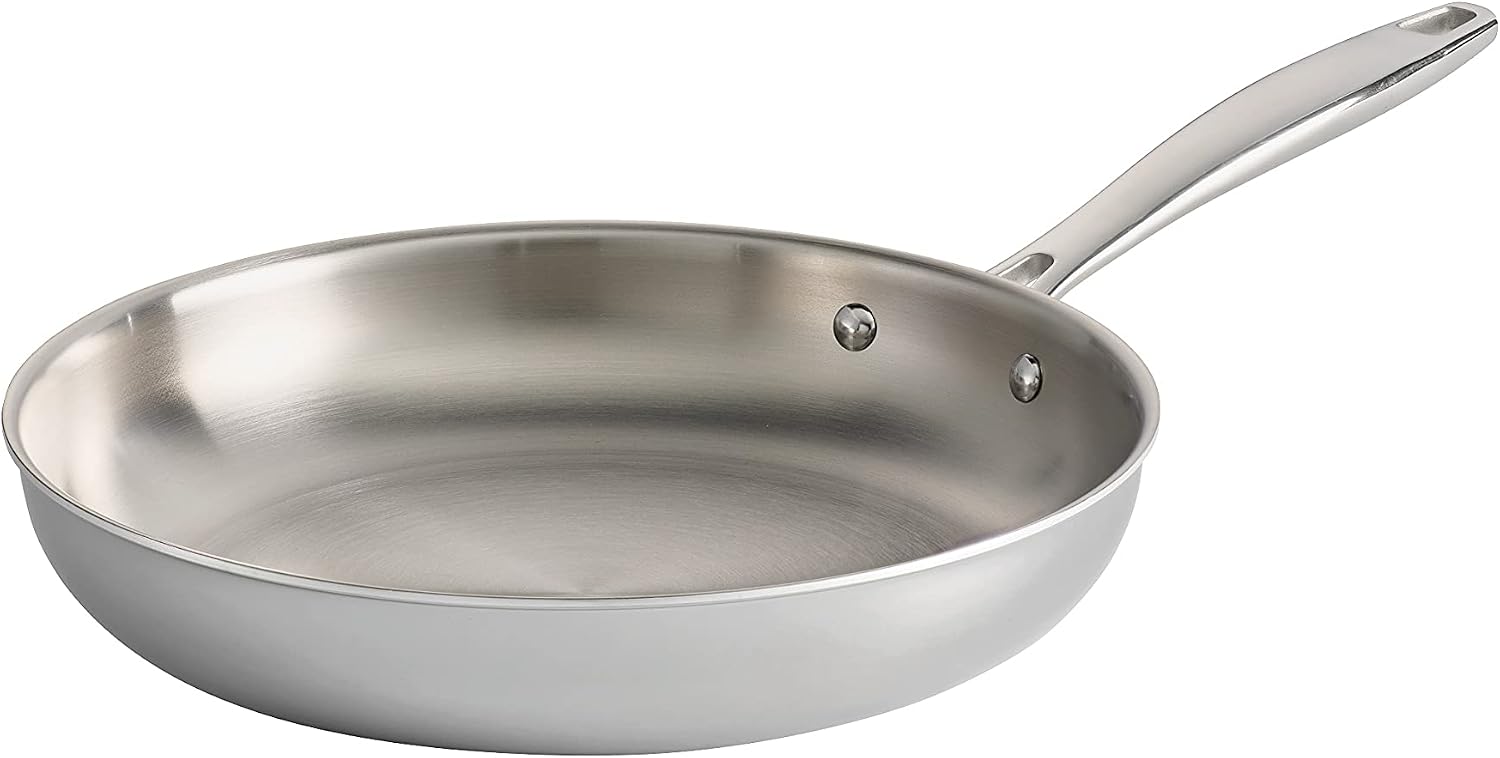 Tramontina Signature Tri-Ply Clad Stainless Steel 12-Inch Large Frying Pan | Induction-Ready Skillet, Dishwasher-Safe, NSF-Certified