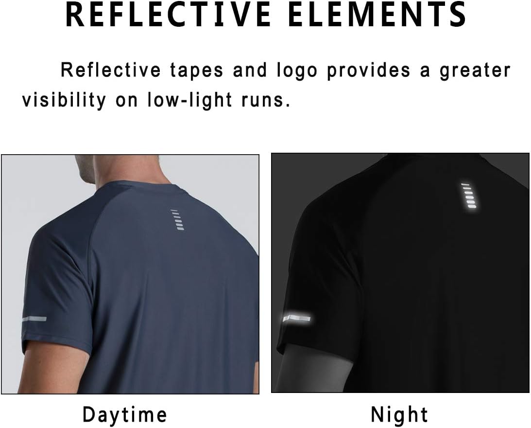 THE GYM PEOPLE Men's Cooling Running Shirts Ice Silk UPF 50+ Workout Tshirt